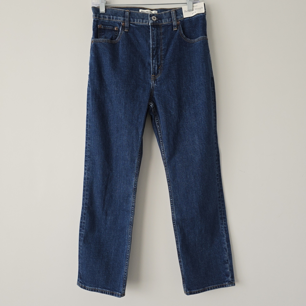Abercrombie & Fitch Ultra Higj Rise Ankle Straight Jeans 27 Mid Wash NWT